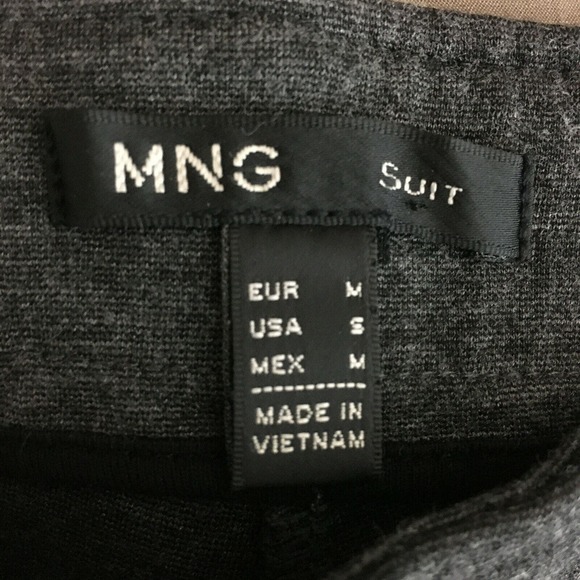 MNG Mango Ming Pants Womens Sz S Charcoal Gray Cotton Stretch Knit Skinny Slim - Picture 6 of 9